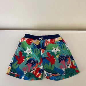 Mini Boden Swim Trunks | Boys Swimsuit | Ocean Theme | Size 2-3T